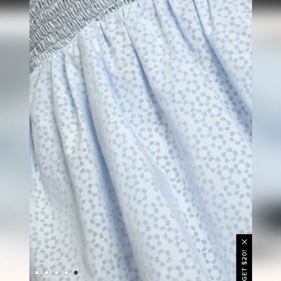 LULUS Tiers To Me Light Blue Puff Sleeve Tiered Skater Mini Dress, sz Large - Picture 9 of 15